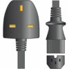 Mains Power Leads UK Plug - Hot IEC Plug 10A - 2.0m - Image 2