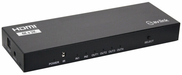 AV:Link 4K HDMI Switch Splitter 2 Inputs 4 Outputs