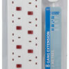 8 Gang Extension Lead with Surge Protection and 8 Neon Switches - 2.0m - Image 3