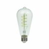 4W LED ST64 Spiral Funky Filament Lamp ES, Green - Image 2
