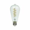 4W LED ST64 Spiral Funky Filament Lamp ES, Yellow - Image 2