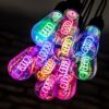 4W LED ST64 Spiral Funky Filament Lamp ES, Green - Image 3