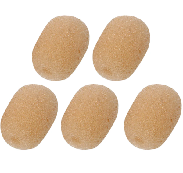 Beige Micro Windshields for Headset Microphones (Pack of 5)